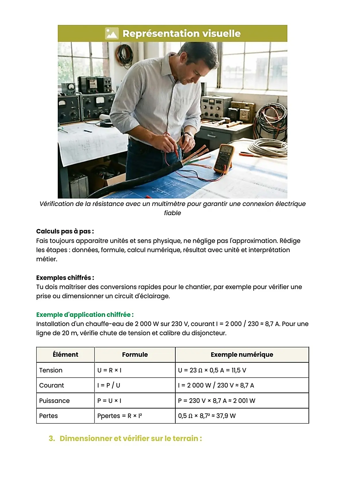 Example Fiche de Révision BP Électricien